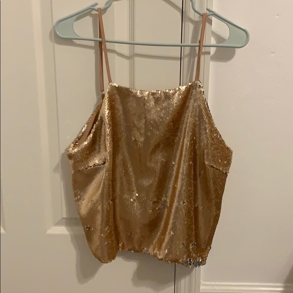 Rose gold sequence Crop Top